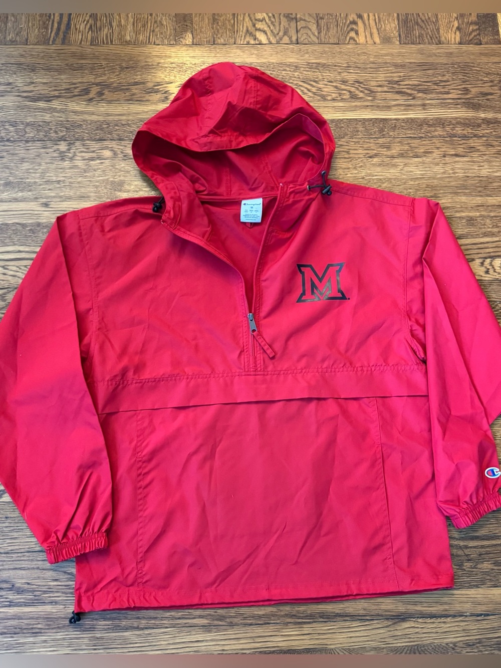 MIAMI REDHAWKS RED
CHAMPION PACKABLE LIGHT WEIGHT
JACKET (LIKE NEW) NWOT